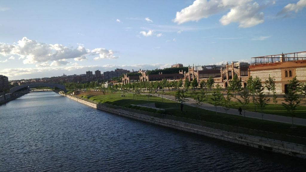A view of Manzanares River near Matadero Madrid