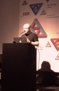 Peter Troxler on stage at Replic_age 2014