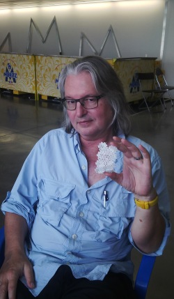 Bruce Sterling showing new futuristic materials